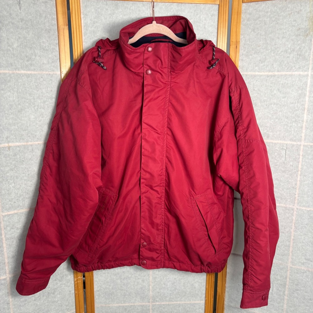 Sierra‎ Sport Mens Red Fleece Lined Hooded Full Zip Jacket Medium